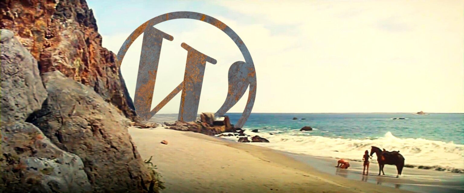 Planet of the Apes final scene with WordPress logo