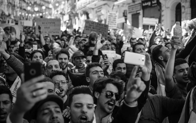 People protesting in the street